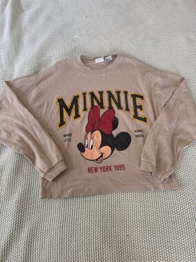 Minnie Graphic Crop Longsleeve  - Beige